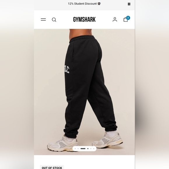 Gymshark Black GSLC Collegiate Joggers - Picture 2 of 3